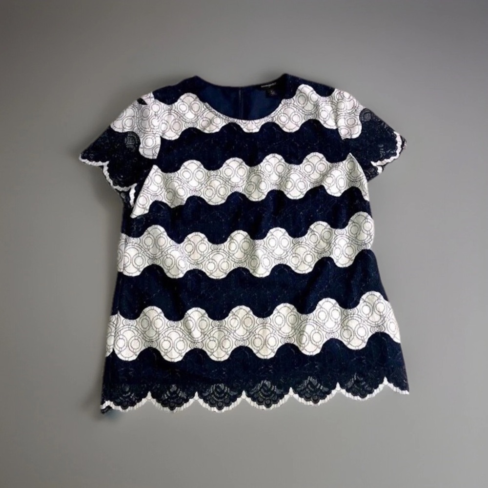 Banana Republic Small Blouse Top Navy Blue